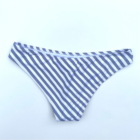 C Apparel Grey White Stripe Bikini Bottoms NWT - Picture 3 of 5